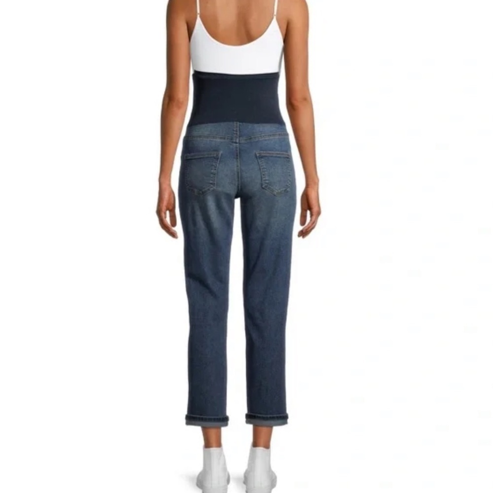 Women's Maternity Boyfriend Jeans with Full Panel - Picture 4 of 6